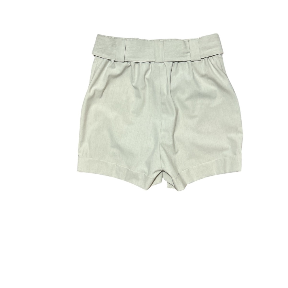 Rachel Zoe Beige High Waist Paper bag Belted Tailored cuffed Shorts | Size 6 - Picture 6 of 6